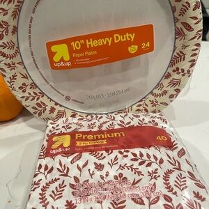 Red and White Paper Plates and Napkins Set